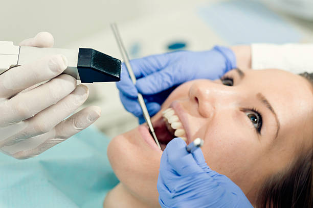 phot showing a person during a dental treatment