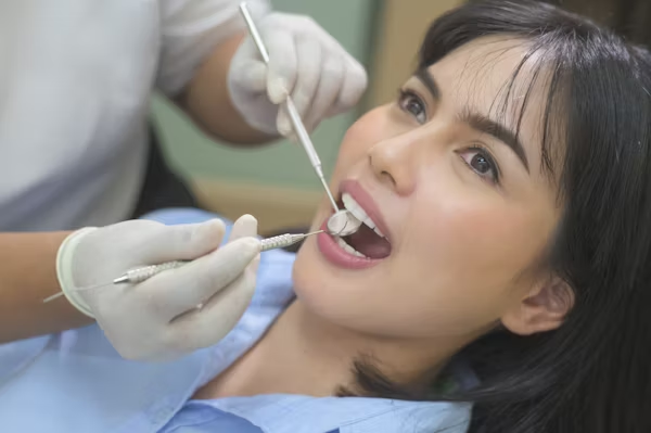 image of a woman during a dental exam