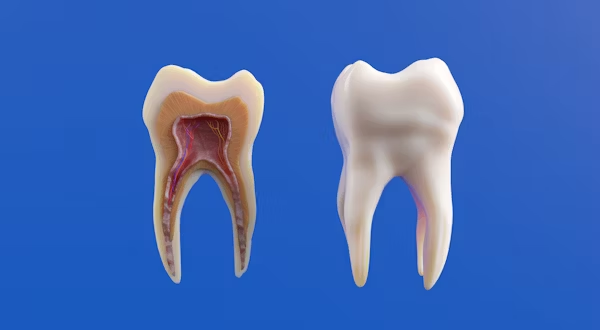 a digital image showing the inside of a tooth